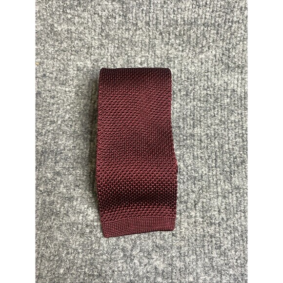 The TIE BAR 100% Silk Knit Necktie Burgundy“SQUARE” End Tie 2”x 59” - Picture 1 of 4